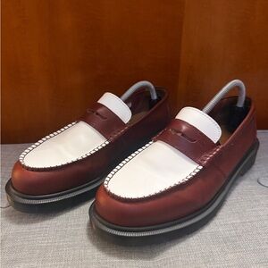 Classic Men's Loafers in Burgundy and White